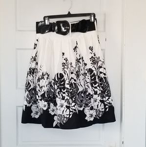 A line floral skirt